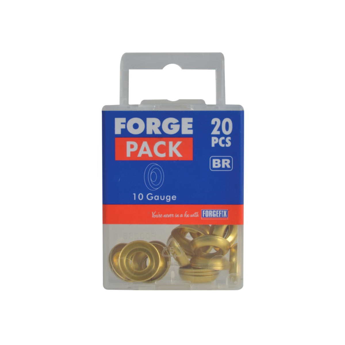 ForgeFix Screw Cup Washer Brass No.10 ForgePack 20 FORFPSCW10B