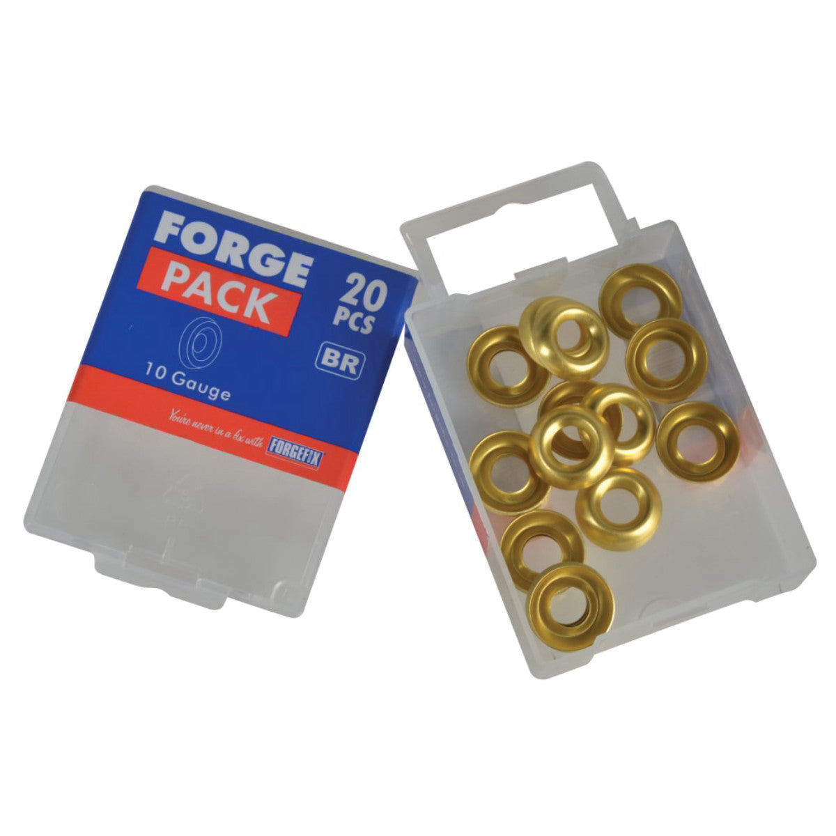 ForgeFix Screw Cup Washer Brass No.10 ForgePack 20 FORFPSCW10B