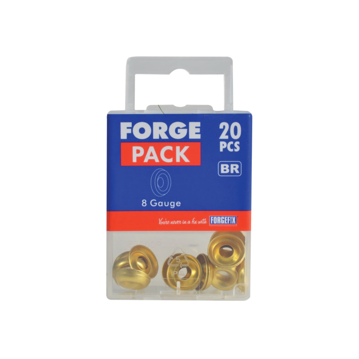 ForgeFix Screw Cup Washer Brass No.8 ForgePack 20 FORFPSCW8B