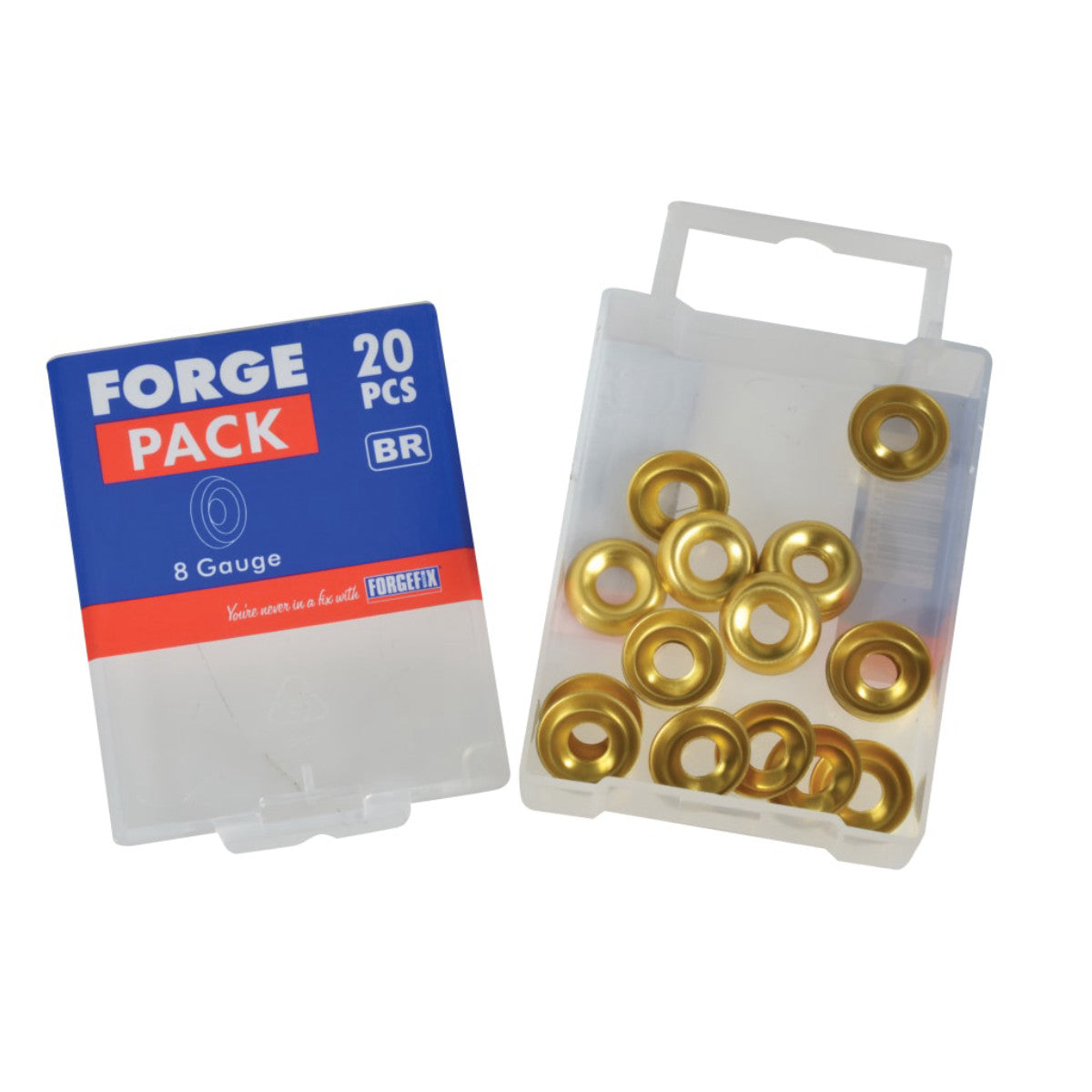 ForgeFix Screw Cup Washer Brass No.8 ForgePack 20 FORFPSCW8B