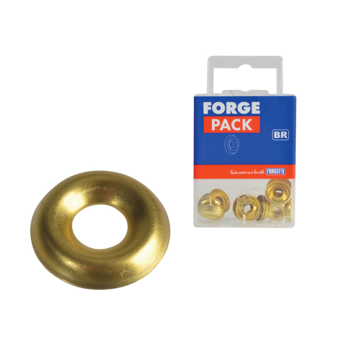 ForgeFix Screw Cup Washer Brass No.8 ForgePack 20 FORFPSCW8B
