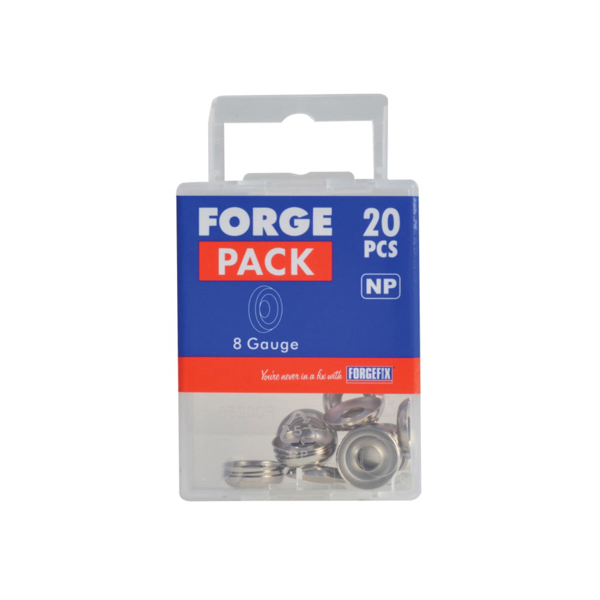 ForgeFix Screw Cup Washer Nickle Plated No.8 ForgePack 20 FORFPSCW8N