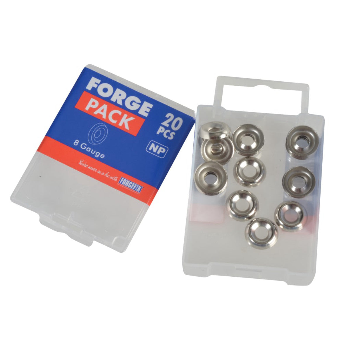 ForgeFix Screw Cup Washer Nickle Plated No.8 ForgePack 20 FORFPSCW8N