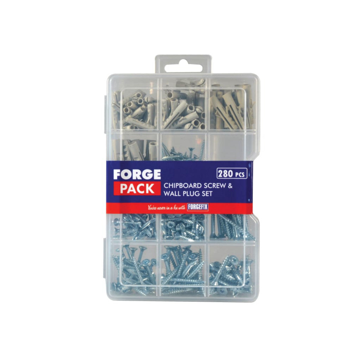 ForgeFix Screw & Wall Plug Kit ForgePack 280 Piece FORFPSPSET
