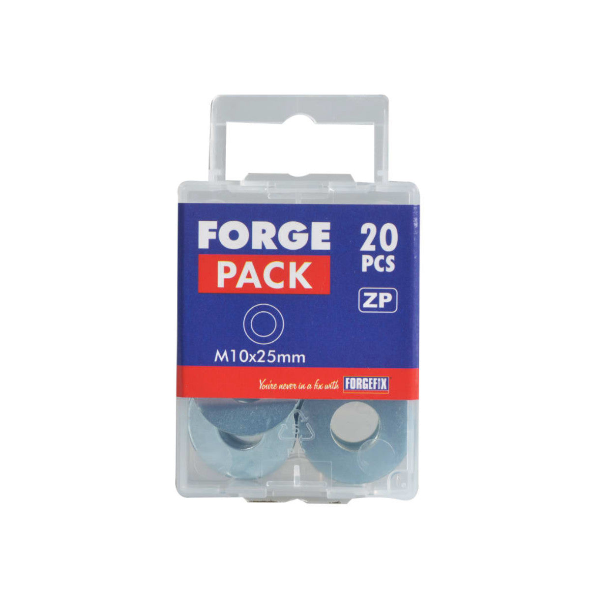 ForgeFix Flat Penny Washer ZP M10 x 25mm ForgePack 20 FORFPWAS1025