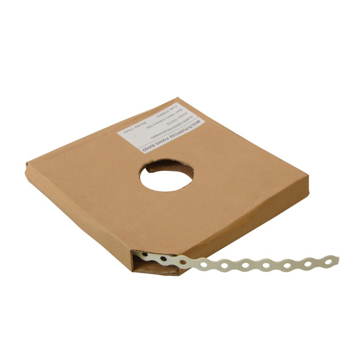 ForgeFix White Plastic Coated Pre-Galvanised Band 12mm x 0.8 x 10m Box 1 FORPCBW12