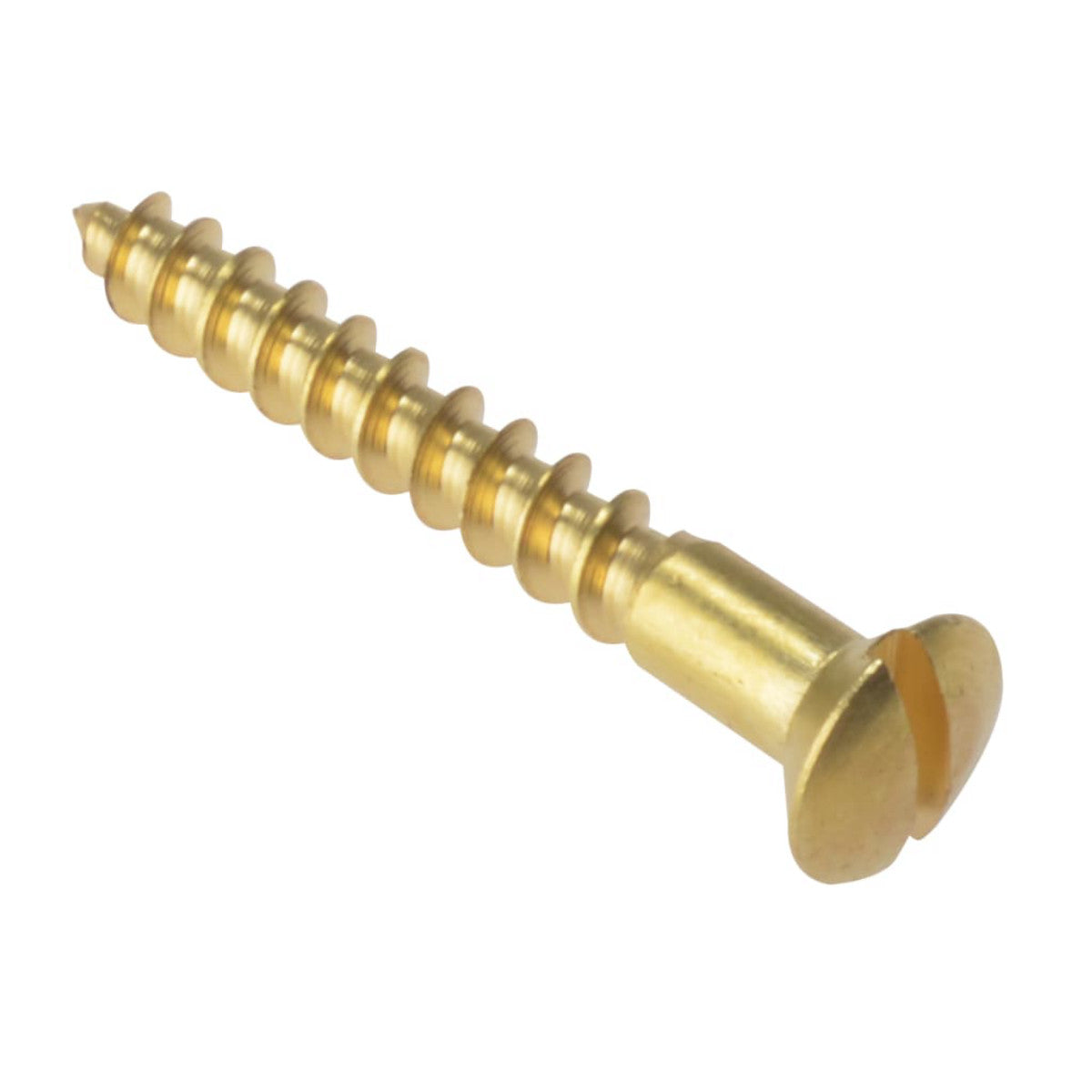 ForgeFix Wood Screw Slotted Raised Head ST Solid Brass 1.1/2in x 8 Box 200 FORRAH1128BR