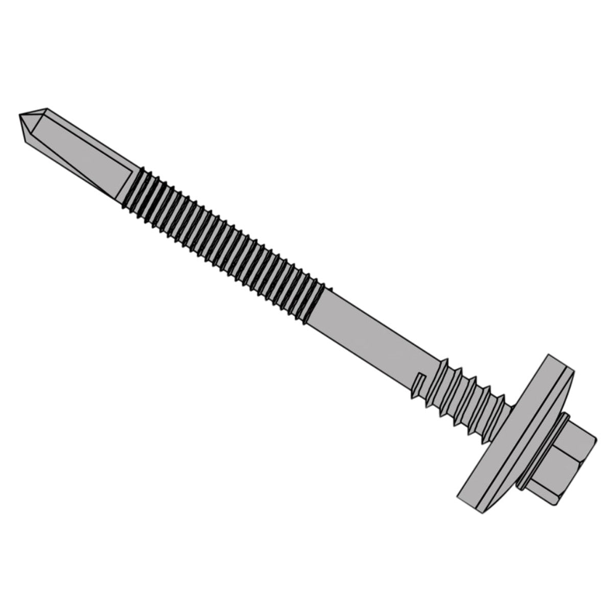 ForgeFix TechFast Composite Panels to Steel Hex Screw No.5 Tip 5.5 x 150mm Box 100 FORTFHW5150H