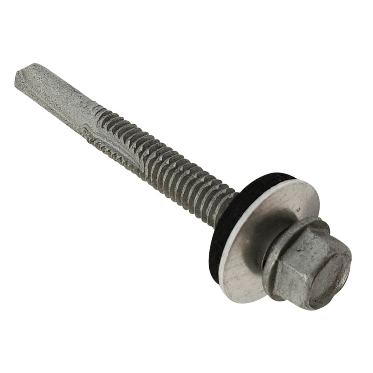 ForgeFix TechFast Roofing Sheet to Steel Hex Screw & Washer No.5 Tip 5.5 x 40mm Box 100 FORTFHW5540H