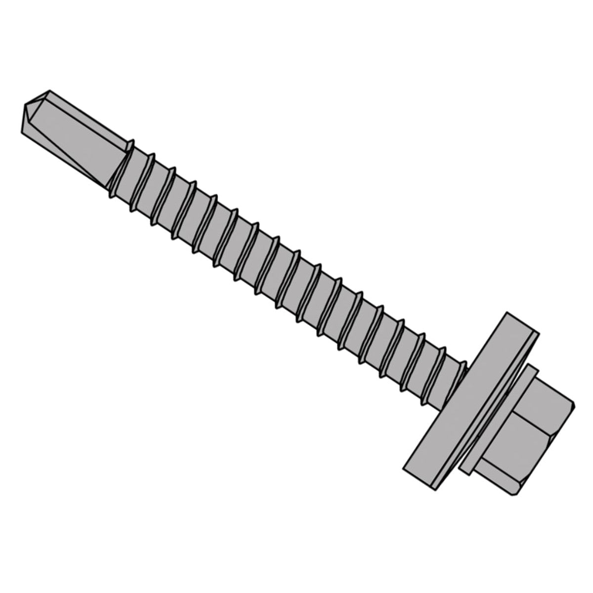 ForgeFix TechFast Roofing Sheet to Steel Hex Screw & Washer No.3 Tip 5.5 x 75mm Box 100 FORTFHW5575L