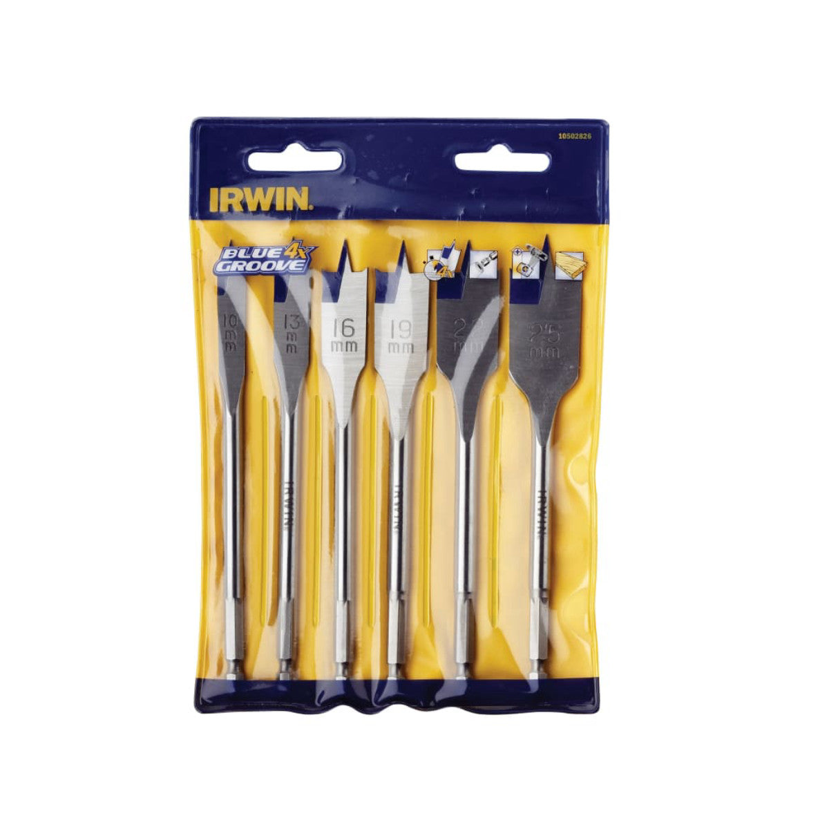 IRWIN Blue Groove 4X Flat Bit Set, 6 Piece IRW10502826