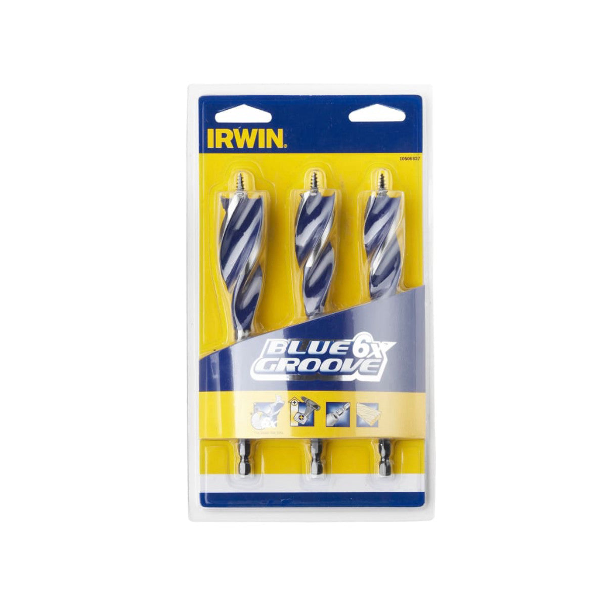 IRWIN Blue Groove 6X Wood Drill Bit Set, 3 Piece IRW10506627
