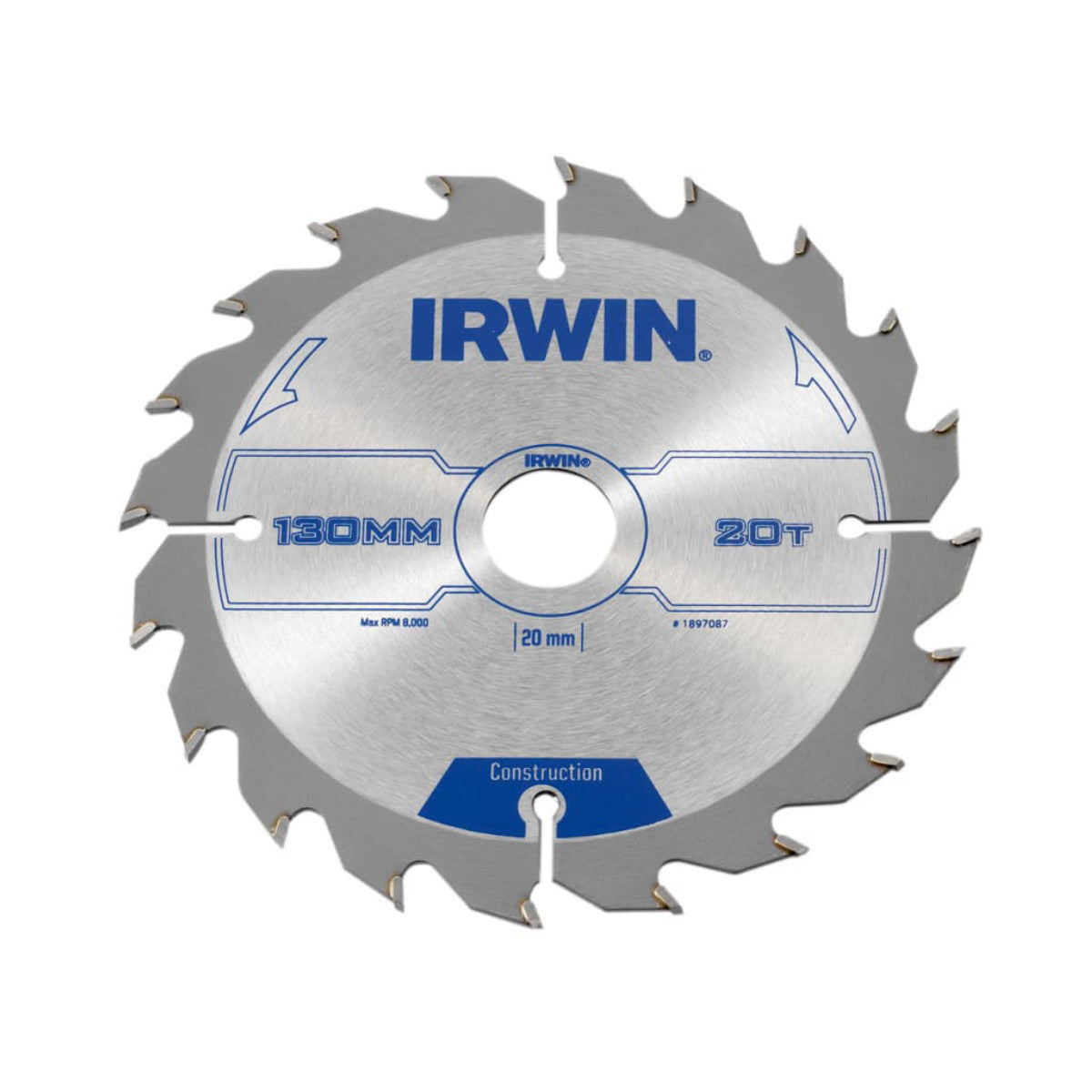 IRWIN Construction Circular Saw Blade 130 x 20mm x 20T ATB IRW1897087