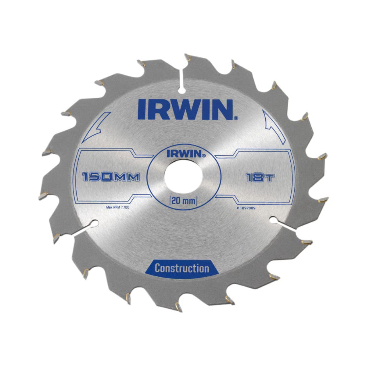 IRWIN Construction Circular Saw Blade 150 x 20mm x 18T ATB IRW1897089