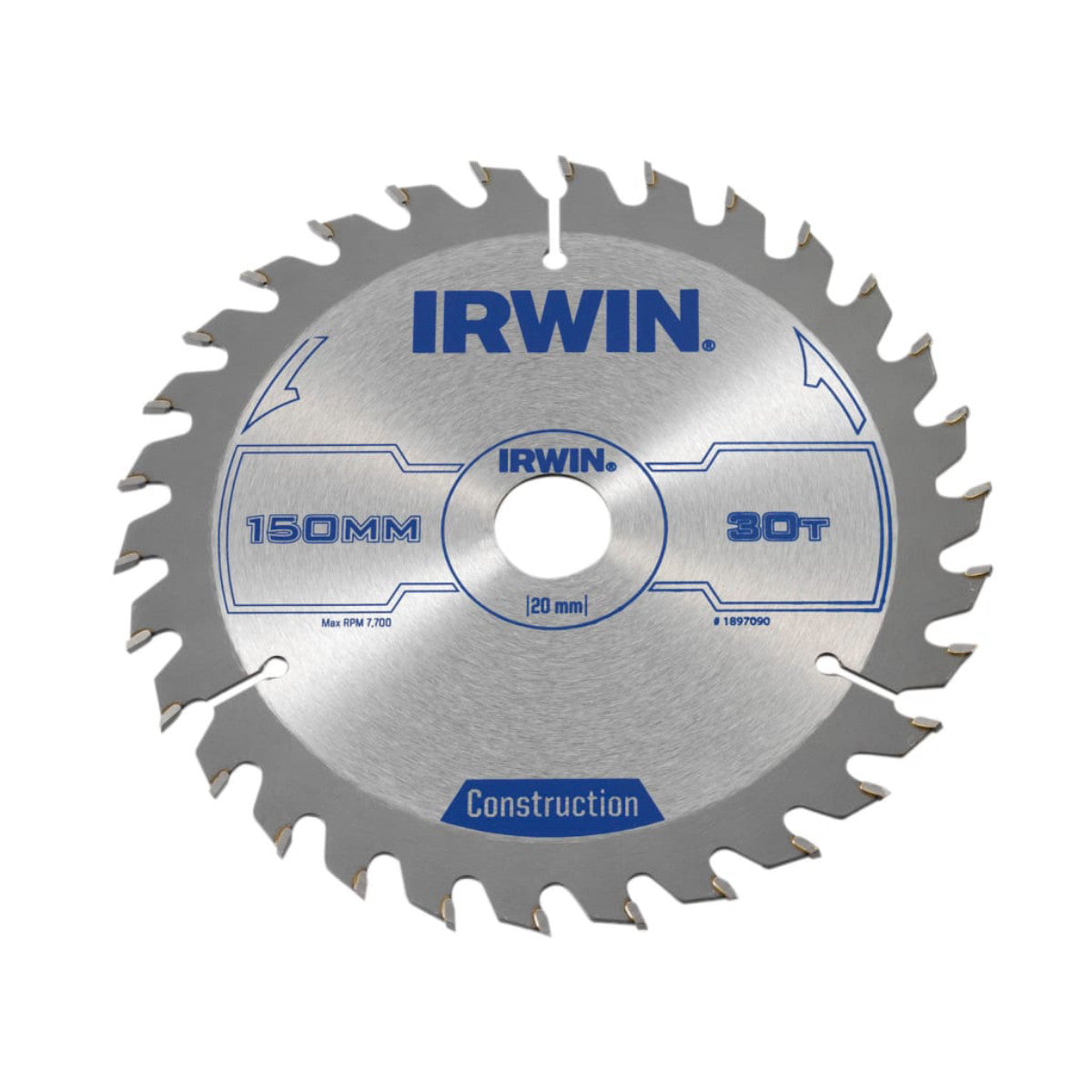 IRWIN Construction Circular Saw Blade 150 x 20mm x 30T ATB IRW1897090