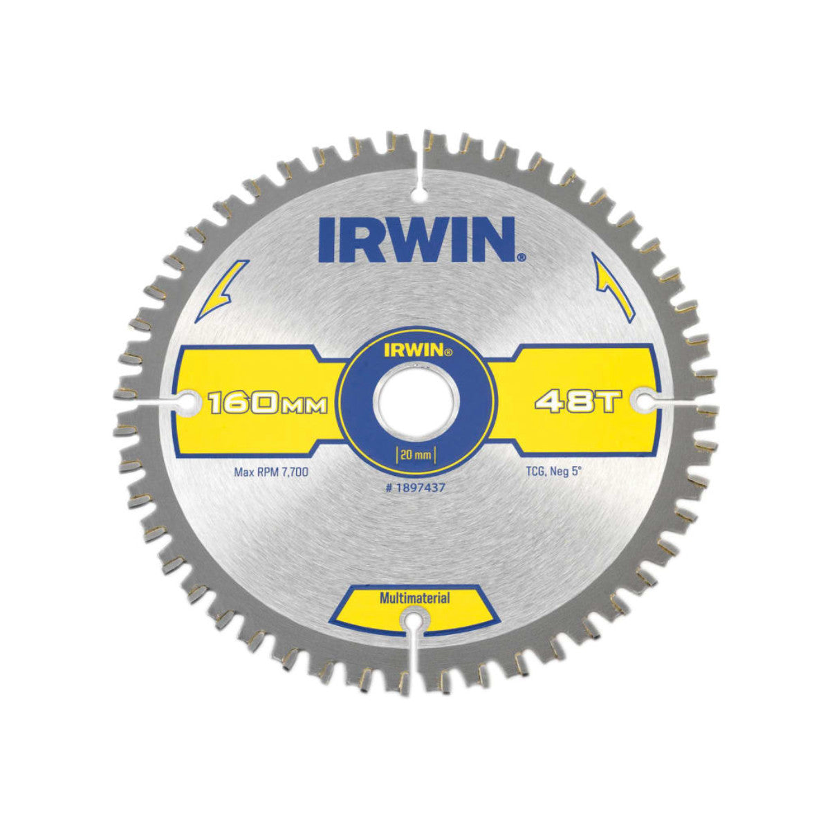 IRWIN Multi Material Circular Saw Blade 160 x 20mm x 48T TCG IRW1897437