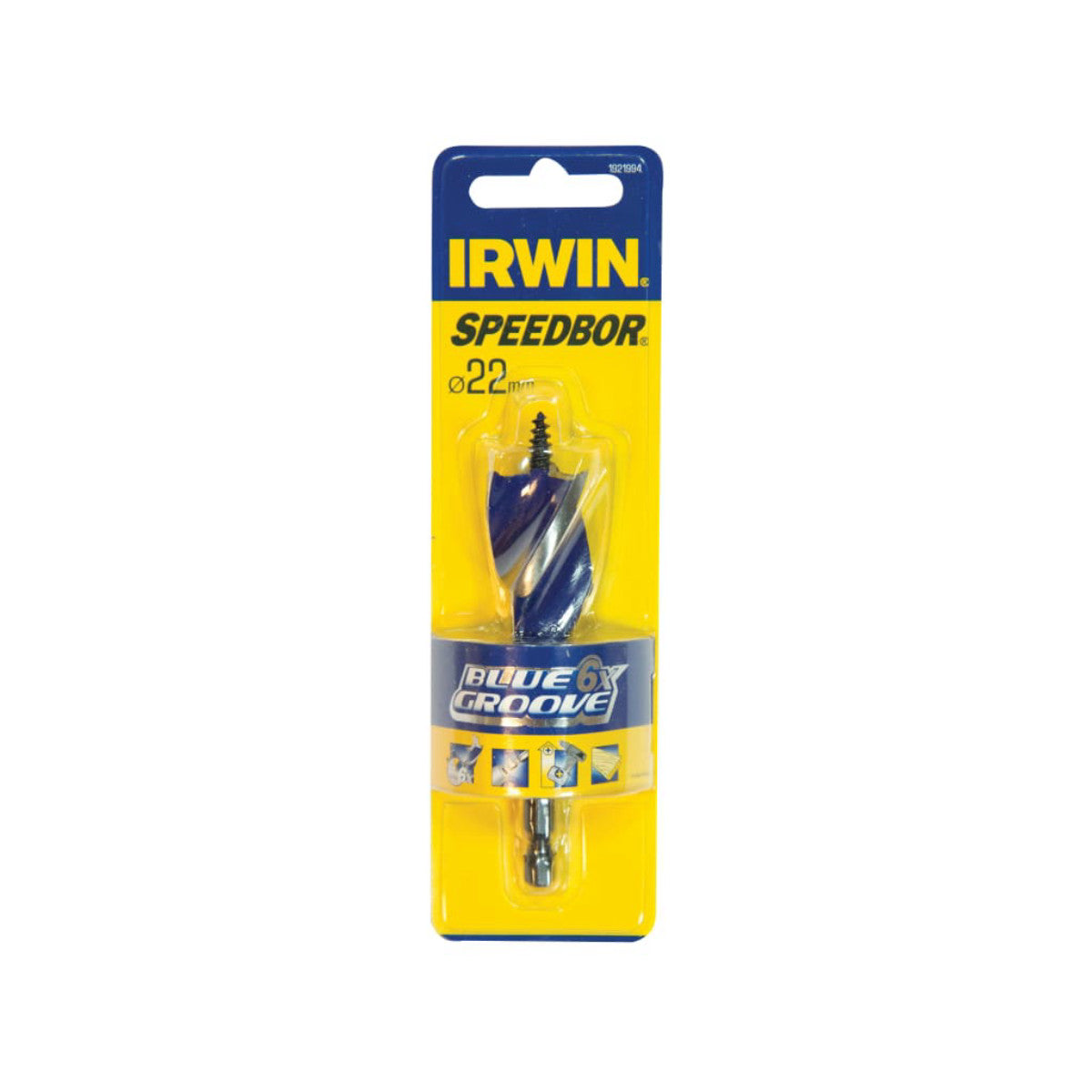 IRWIN Blue Groove 6X Stubby Wood Bit 22 x 100mm IRW1921994