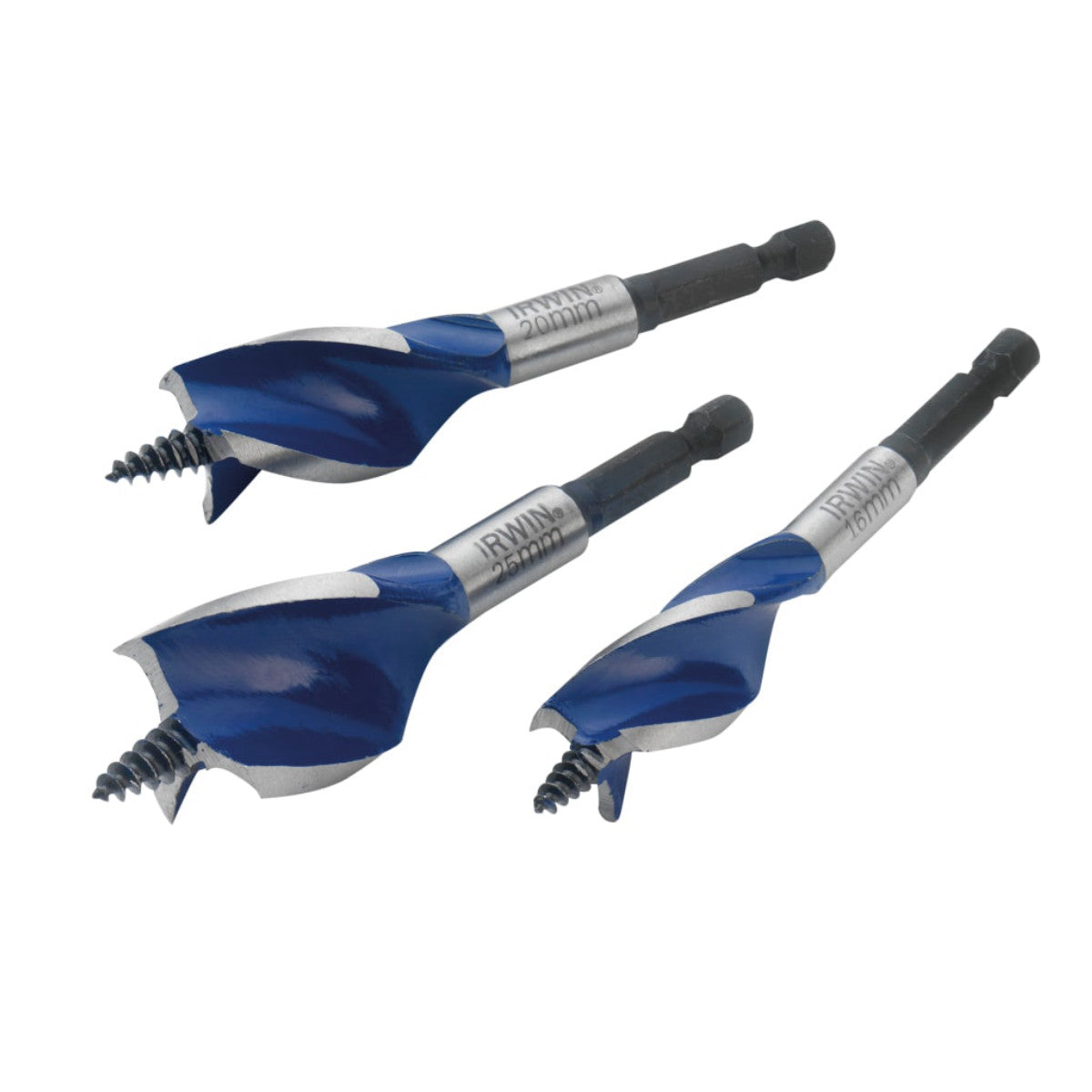 IRWIN Blue Groove 6X Stubby Wood Bit Set, 3 Piece IRW1922006