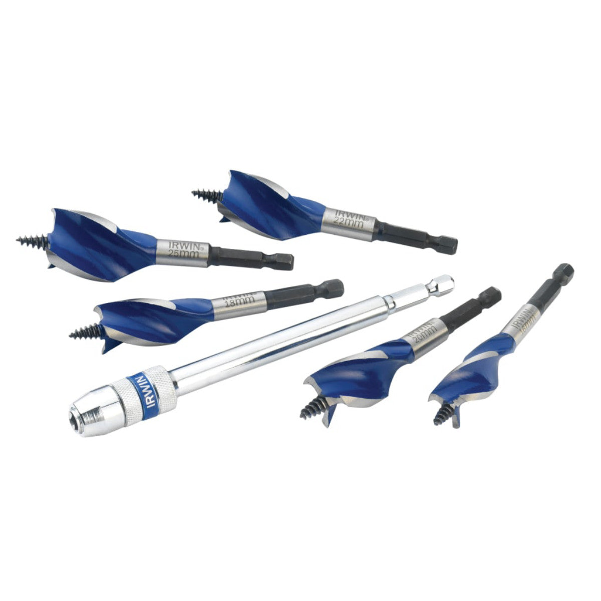 IRWIN Blue Groove 6X Stubby Wood Bit Set, 5 Piece IRW1922007