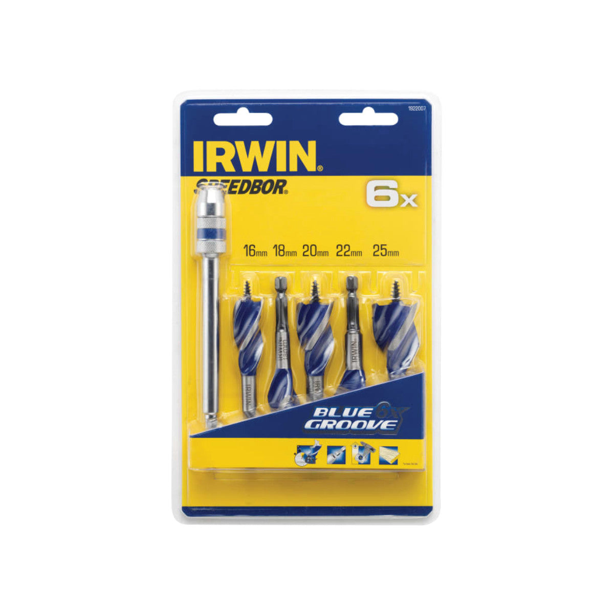 IRWIN Blue Groove 6X Stubby Wood Bit Set, 5 Piece IRW1922007