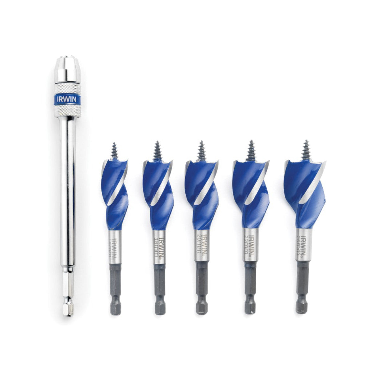 IRWIN Blue Groove 6X Stubby Wood Bit Set, 5 Piece IRW1922007