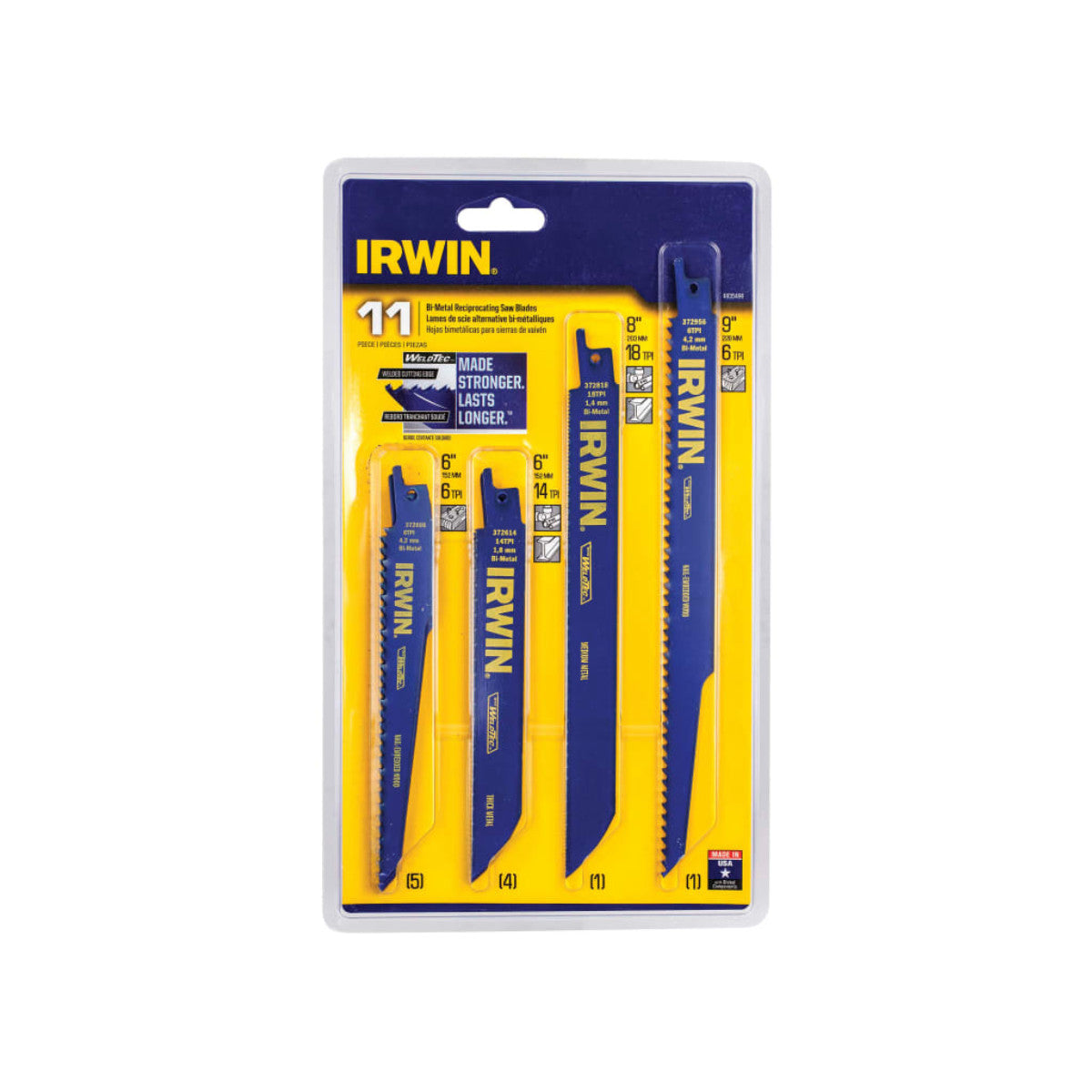 IRWIN Bi-Metal Reciprocating Blade Set, 11 Piece IRW4935496