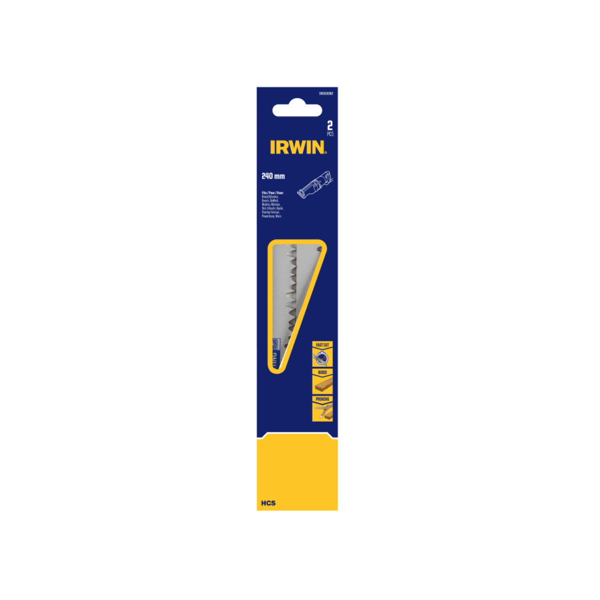 IRWIN Sabre Saw Blade Coarse Wood Cutting 240mm (Pack 2) IRWIW1016302