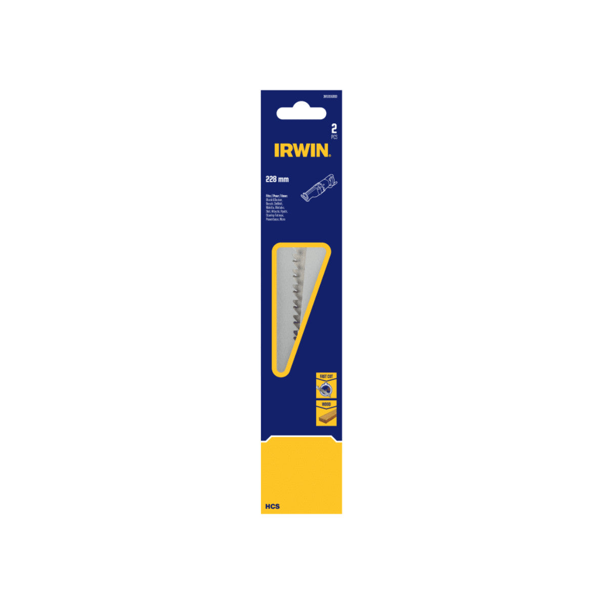 IRWIN Sabre Saw Blade Coarse Wood Cutting 228mm (Pack 2) IRWIW1016303