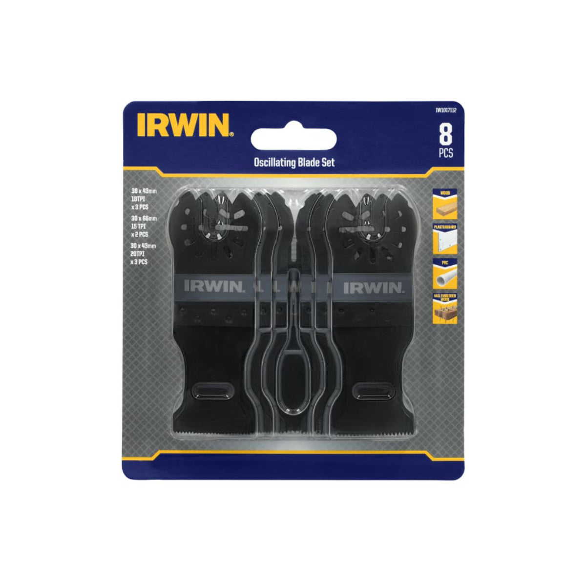 IRWIN IW1017112 Oscillating Blade Set, 8 Piece IRWIW1017112