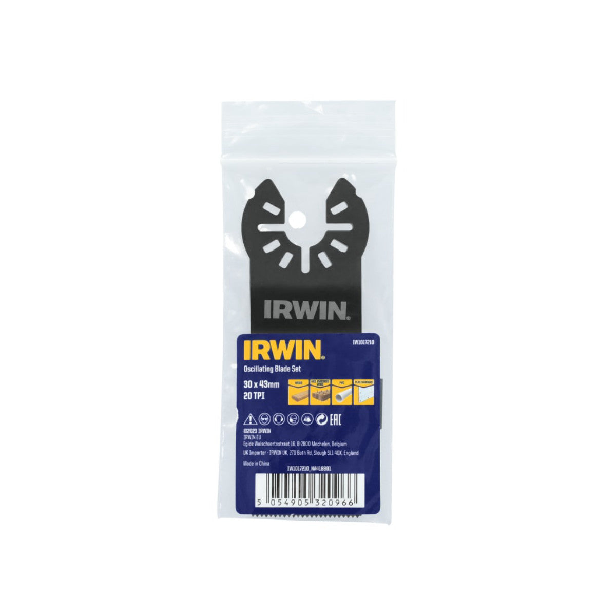 IRWIN Wood with Nails Oscillating Blade 30 x 43mm x 20 TPI IRWIW1017210