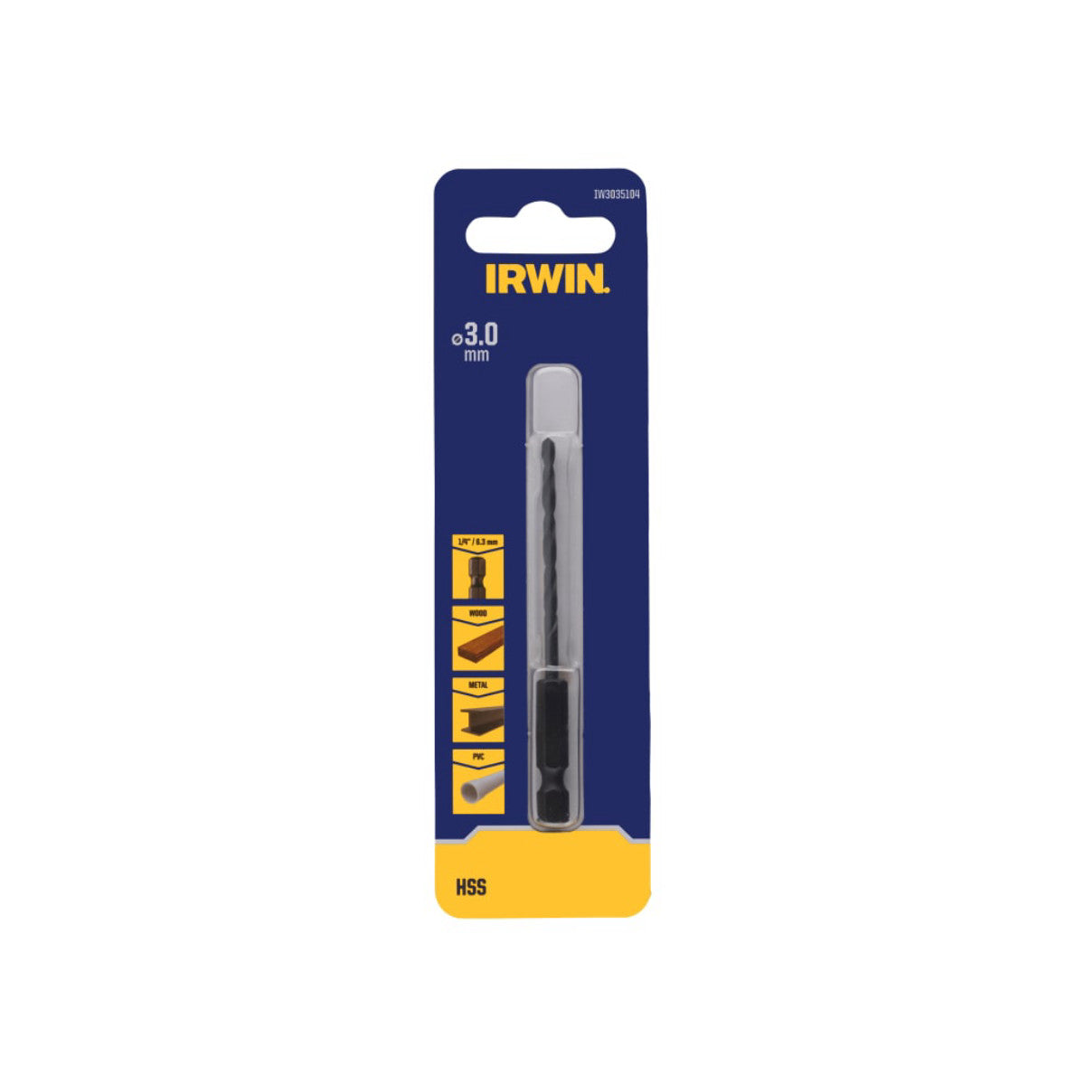 IRWIN HSS Drill Bit Hex Shank Bit 3.0mm IRWIW3035104