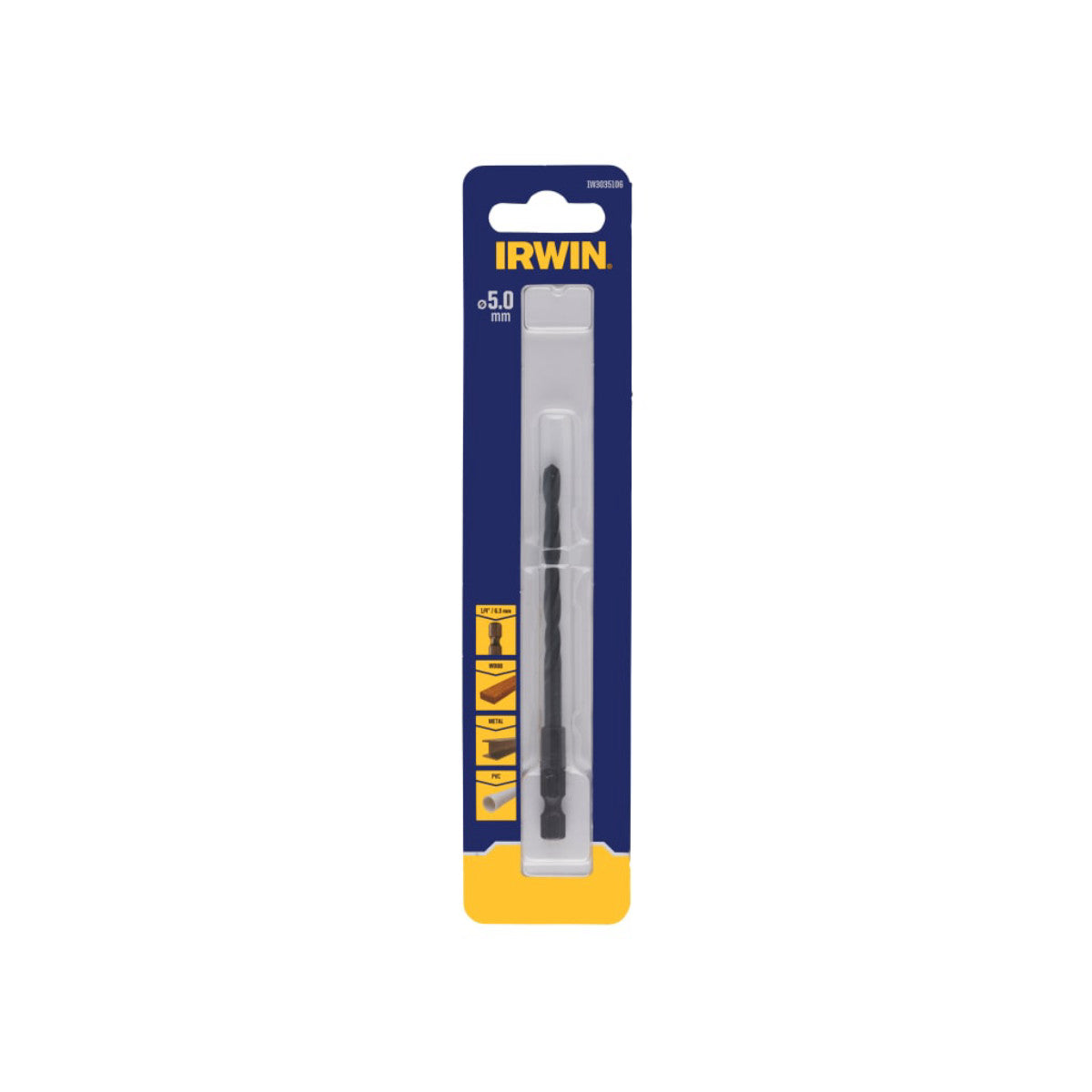 IRWIN HSS Drill Bit Hex Shank Bit 5.0mm IRWIW3035106
