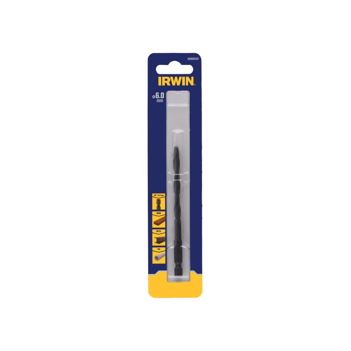 IRWIN HSS Drill Bit Hex Shank Bit 6.0mm IRWIW3035107
