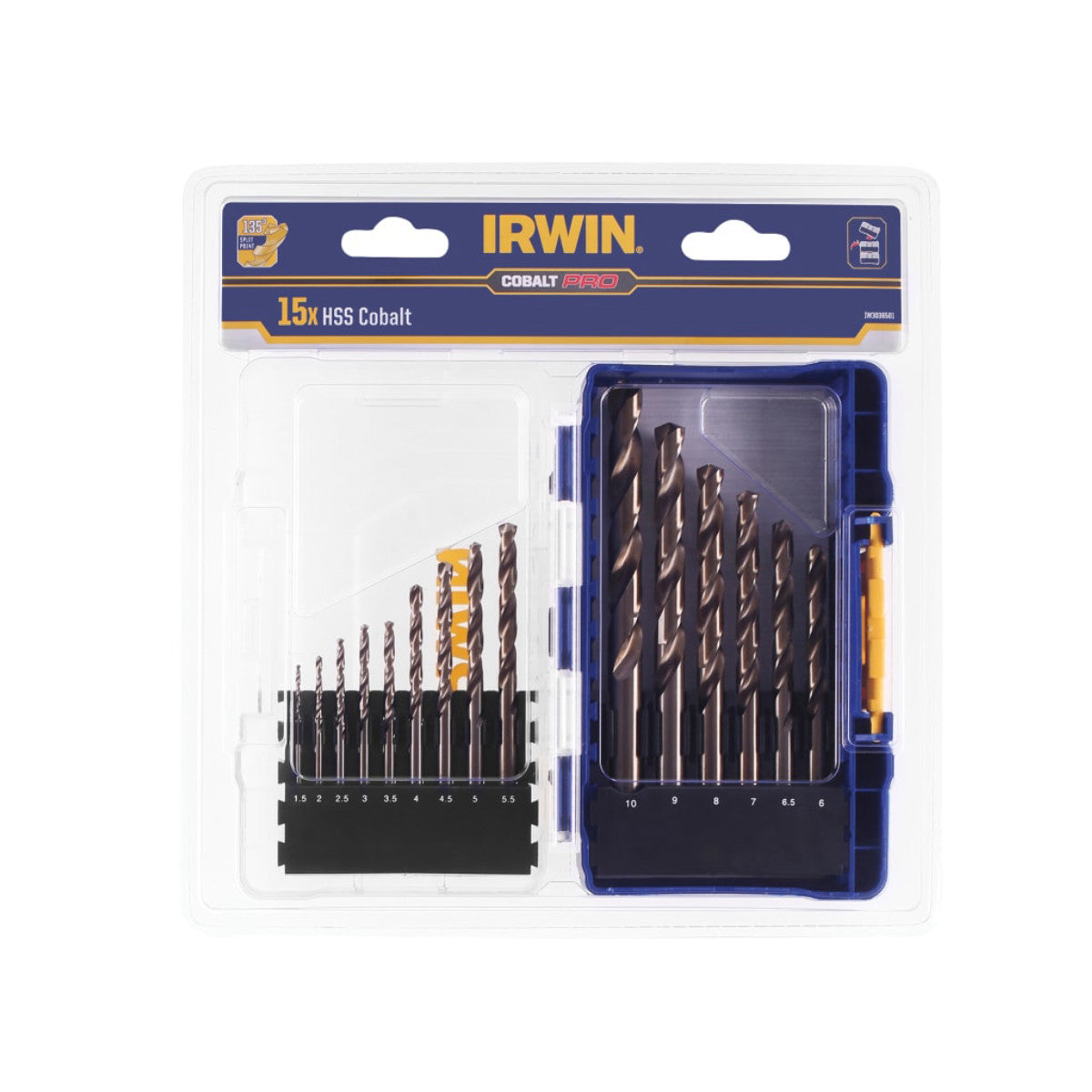 IRWIN HSS Cobalt Drill Bit Set, 15 Piece IRWIW3036501