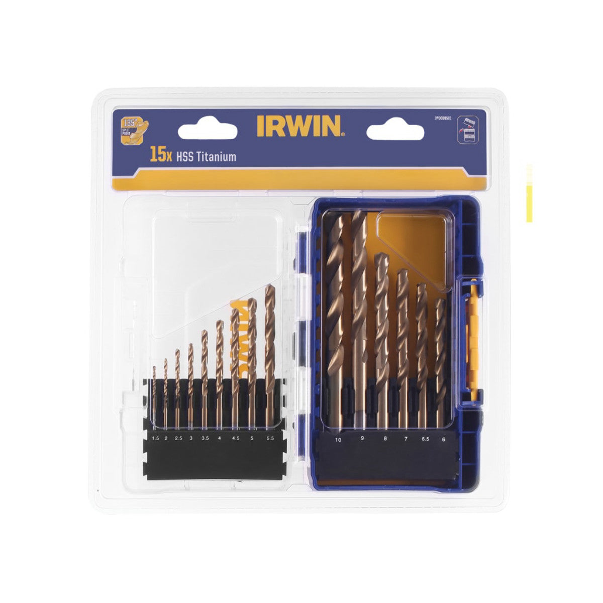 IRWIN HSS Titanium Metal Drill Bit Set, 15 Piece IRWIW3038501
