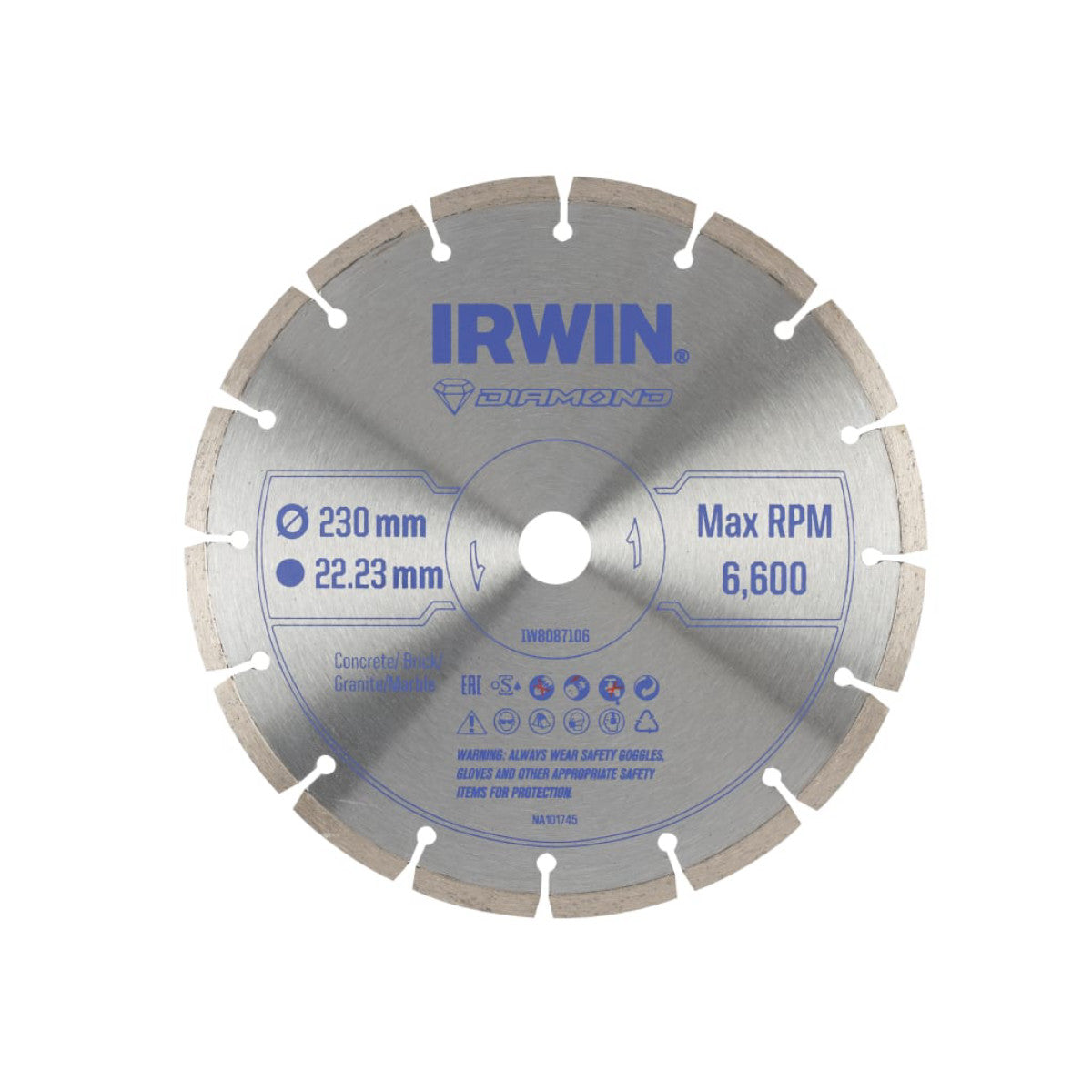 IRWIN Segmented Diamond Blade 230 x 22.23mm IRWIW8087106