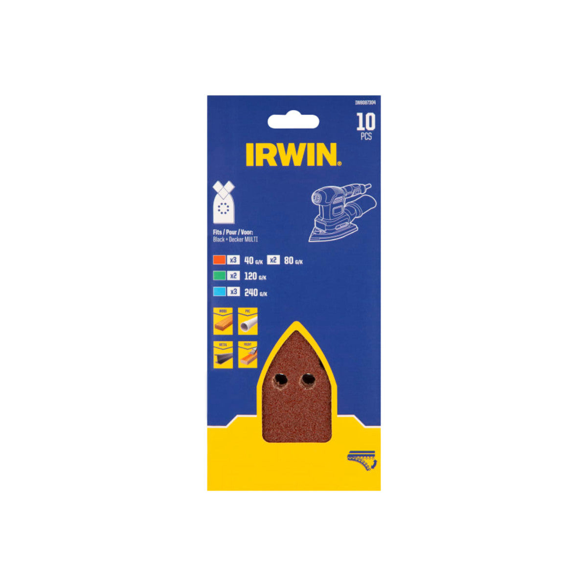 IRWIN Multi Sander Sanding Sheet Set, 10 Piece IRWIW8087304