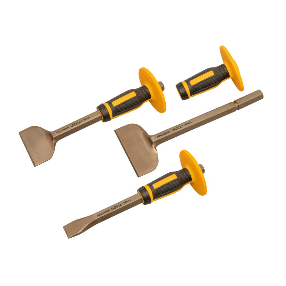 Roughneck GORILLA Bolster & Chisel Set with Non-Slip Guards, 3 Piece ROU31933