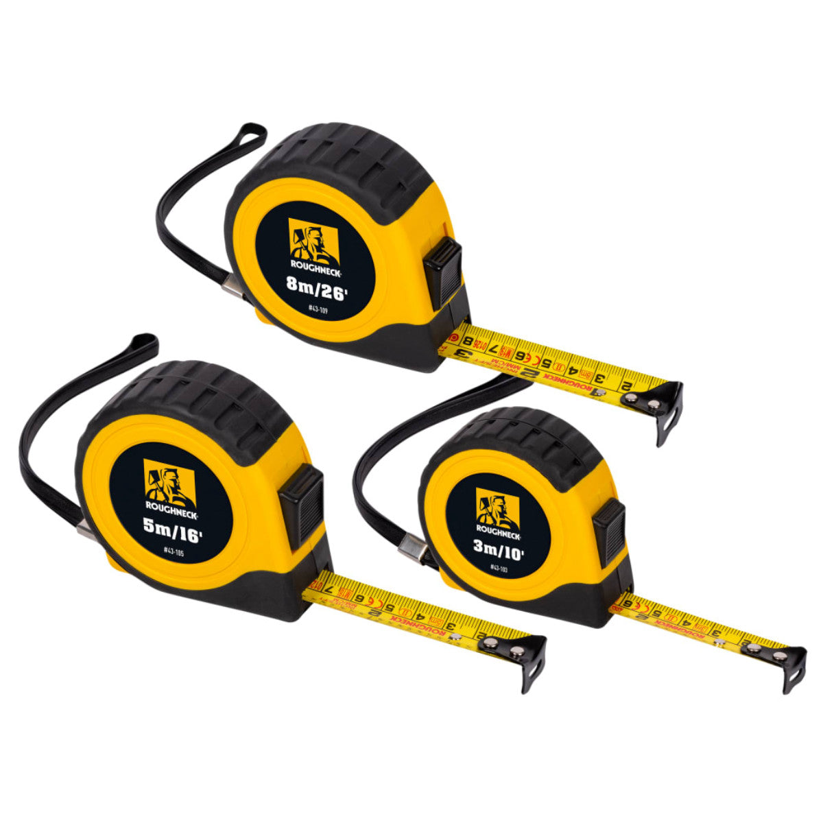 Roughneck E-Z Read Tape Measure Set, 3 Piece ROU43100
