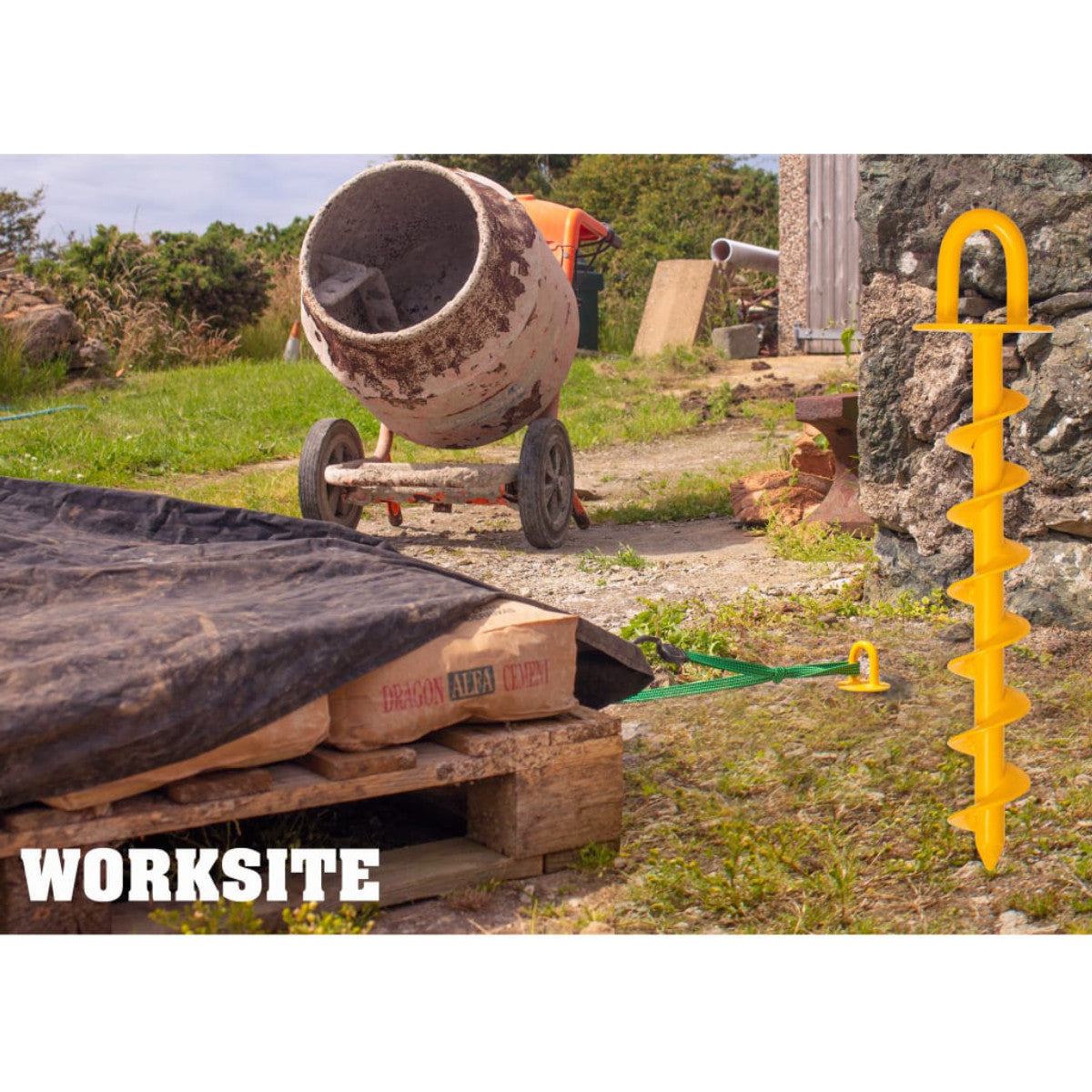 Roughneck Heavy-Duty Screw-in Ground Anchor Set, 4 Piece ROU64636