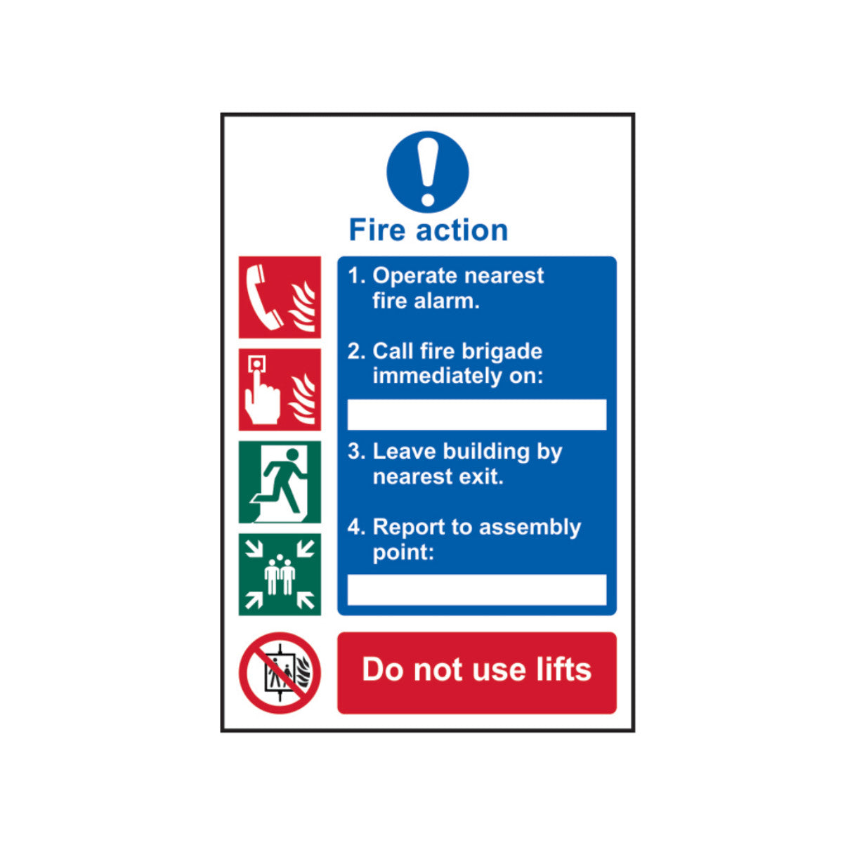 Scan Fire Action Procedure, Style 1 - PVC Sign 200 x 300mm SCA0175