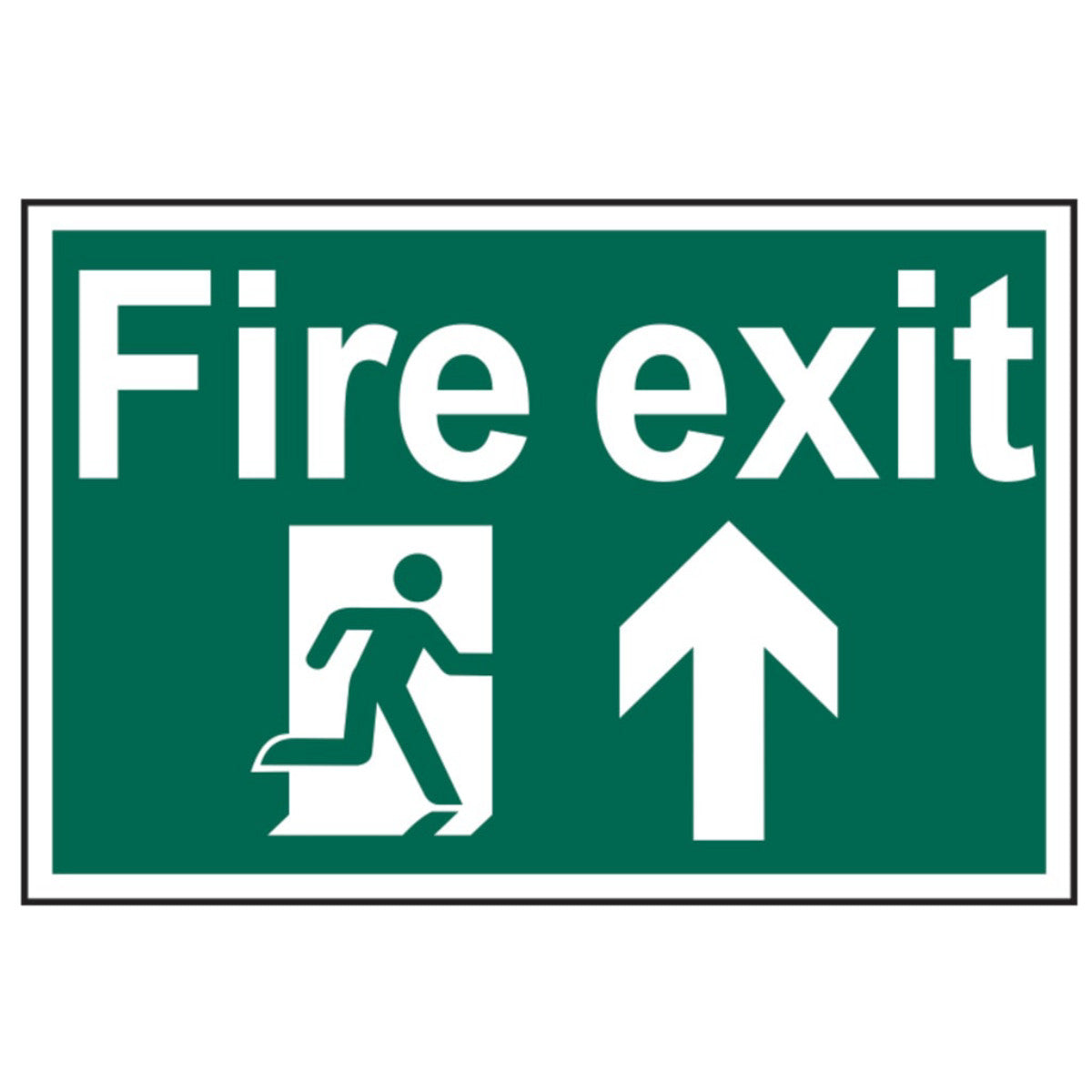 Scan Fire Exit Running Man Arrow Up - PVC Sign 300 x 200mm SCA1505