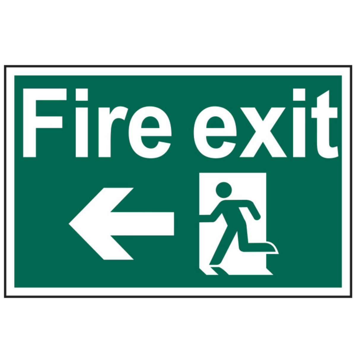 Scan Fire Exit Running Man Arrow Left - PVC Sign 300 x 200mm SCA1506