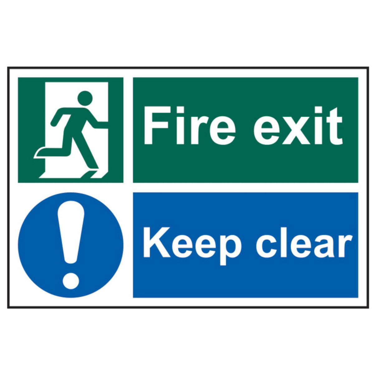 Scan Fire Exit Keep Clear - PVC Sign 300 x 200mm SCA1540