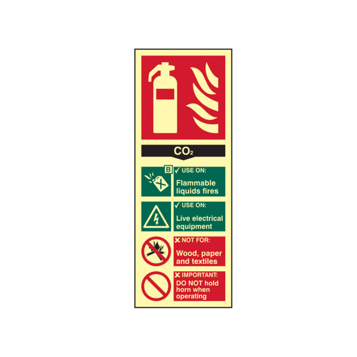 Scan Fire Extinguisher Composite CO2 - Photoluminescent 75 x 200mm SCA1592