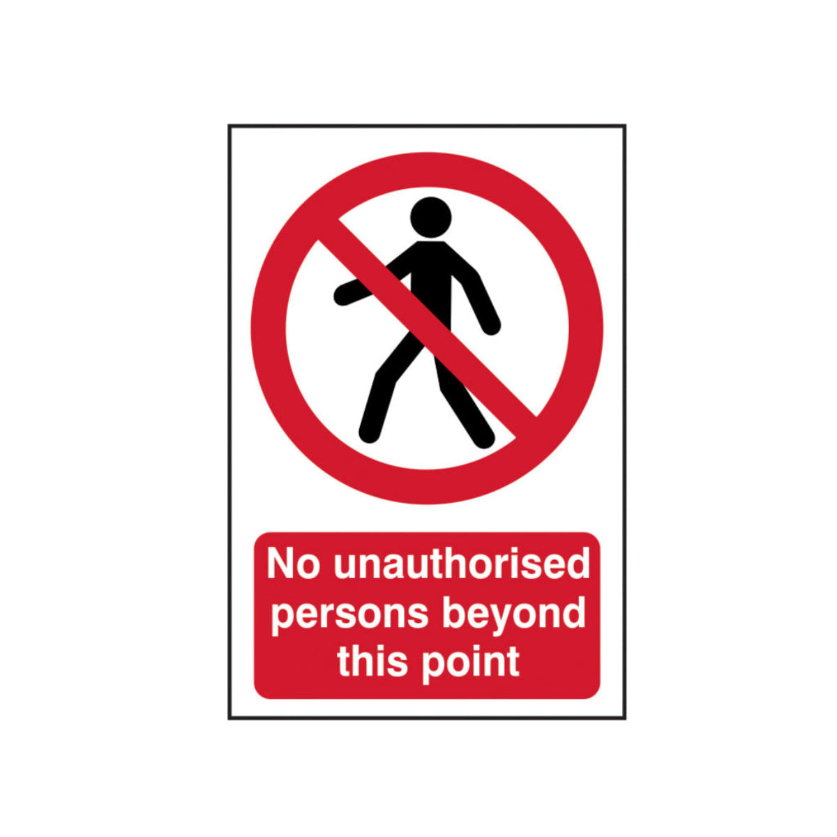 Scan No Unauthorised Persons Beyond This Point - PVC Sign 400 x 600mm SCA4053