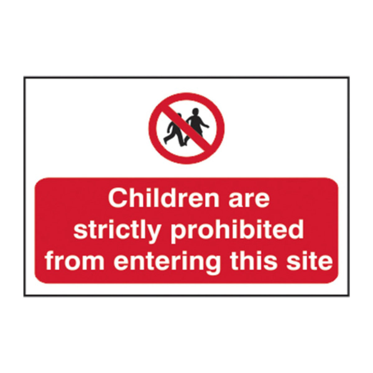 Scan Children Prohibited From Entering Site - PVC Sign 600 x 400mm SCA4054