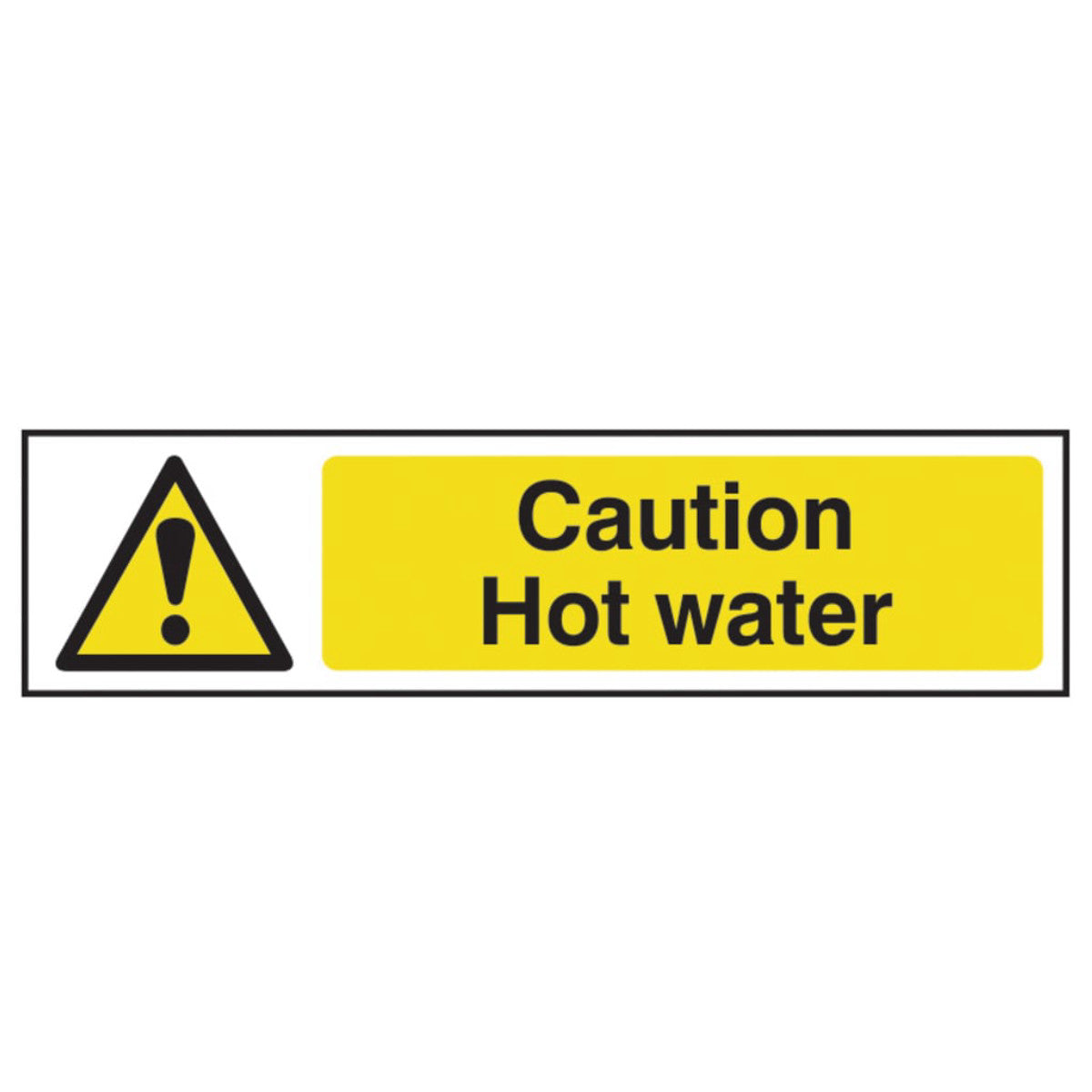 Scan Caution Hot Water - PVC Sign 200 x 50mm SCA5116