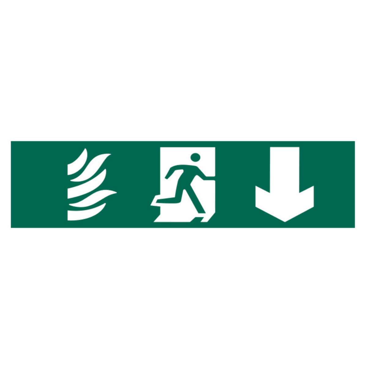 Scan Running Man Arrow Down - PVC Sign 200 x 50mm SCA5203