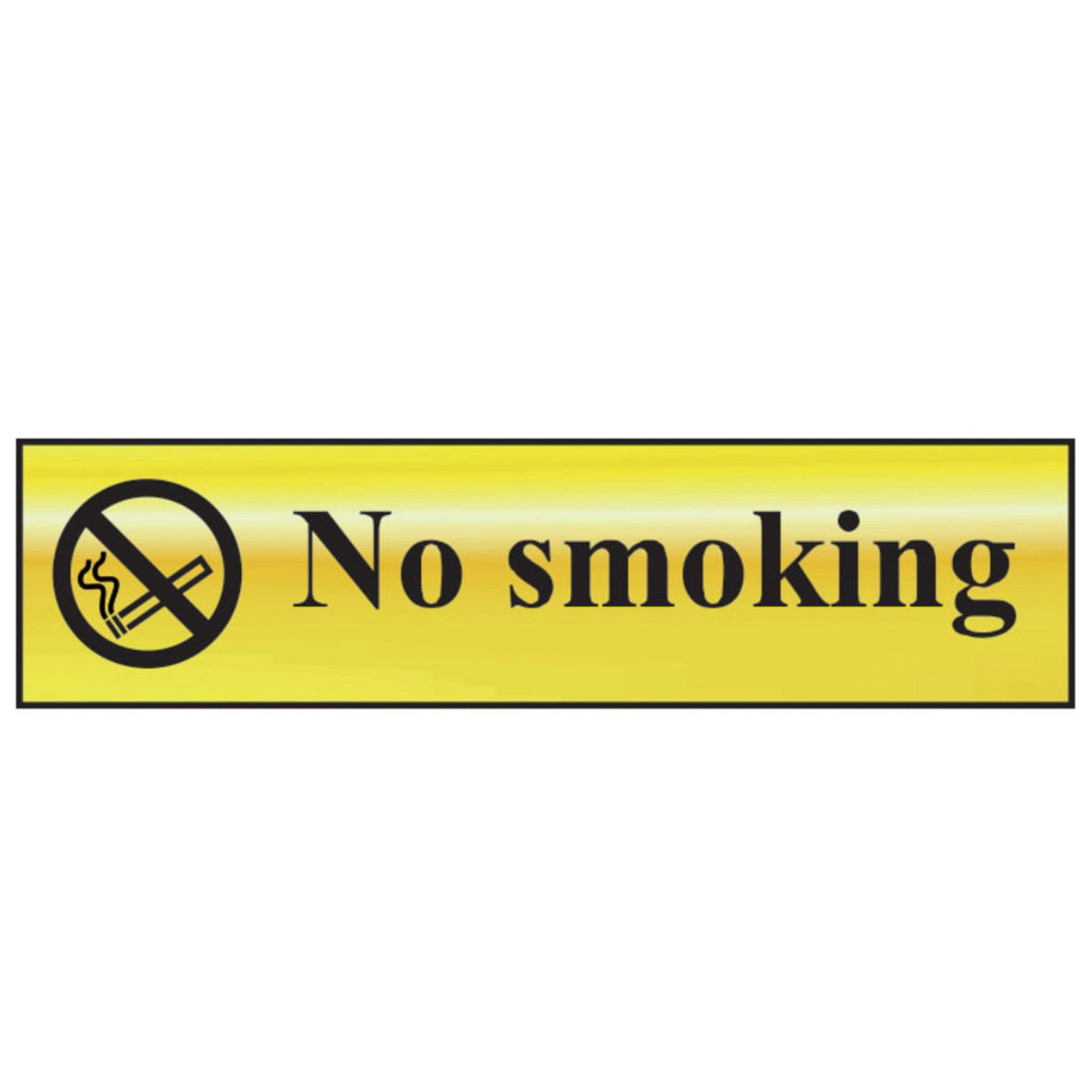 Scan No Smoking - Polished Brass Effect 200 x 50mm SCA6000